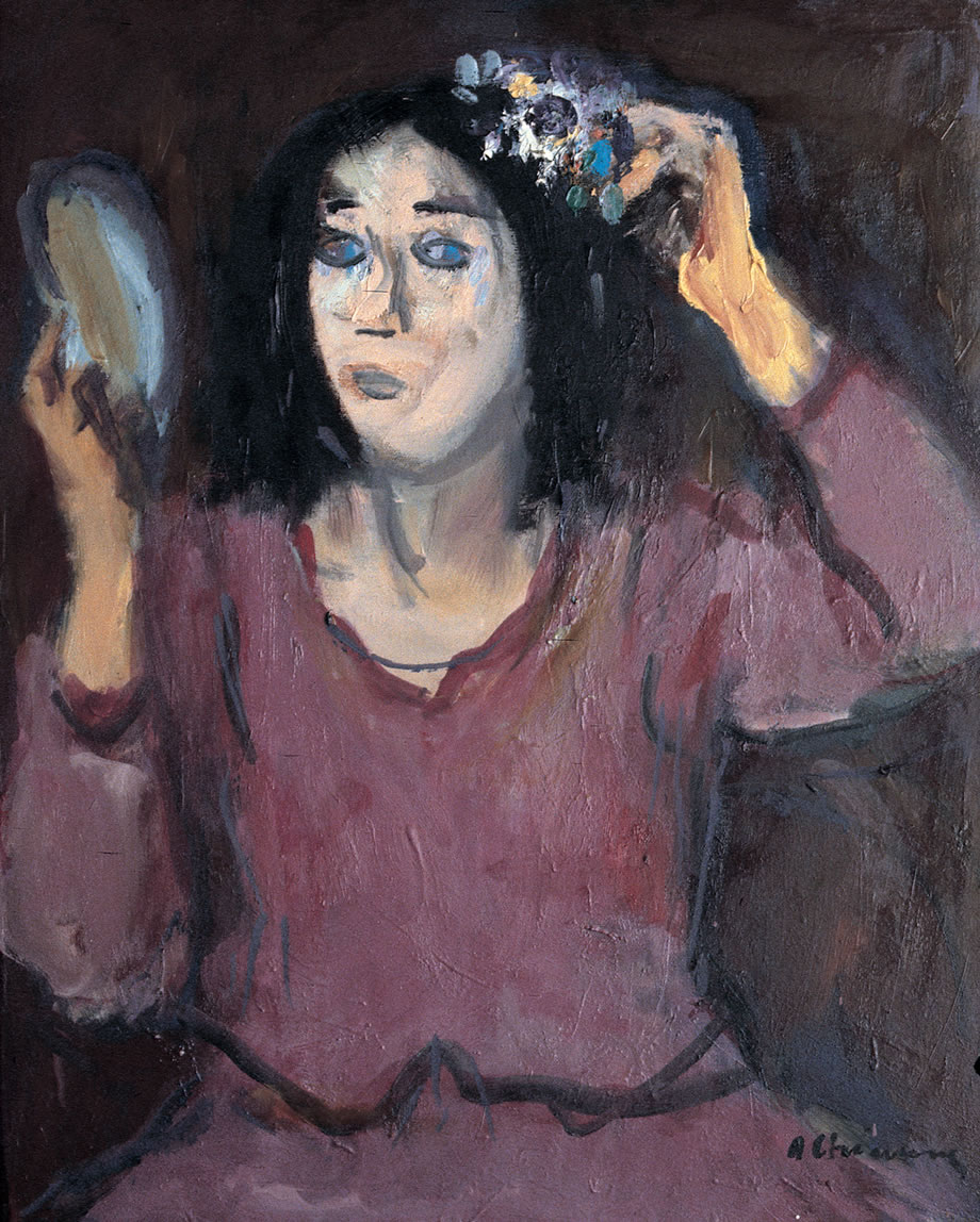 Il fiore tra i capelli, anni ’80, olio su tela, cm 60x50, Roma, collezione privata